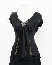 Load image into Gallery viewer, ESSENTIEL ANTWERP x Black Silk Embroidered Top (M)