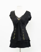 Load image into Gallery viewer, ESSENTIEL ANTWERP x Black Silk Embroidered Top (M)