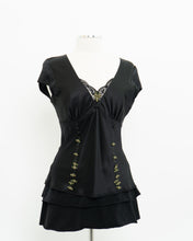 Load image into Gallery viewer, ESSENTIEL ANTWERP x Black Silk Embroidered Top (M)