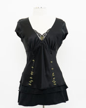 Load image into Gallery viewer, ESSENTIEL ANTWERP x Black Silk Embroidered Top (M)