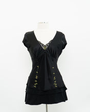 Load image into Gallery viewer, ESSENTIEL ANTWERP x Black Silk Embroidered Top (M)