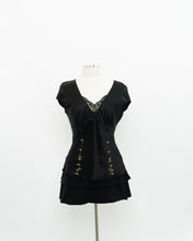 Load image into Gallery viewer, ESSENTIEL ANTWERP x Black Silk Embroidered Top (M)