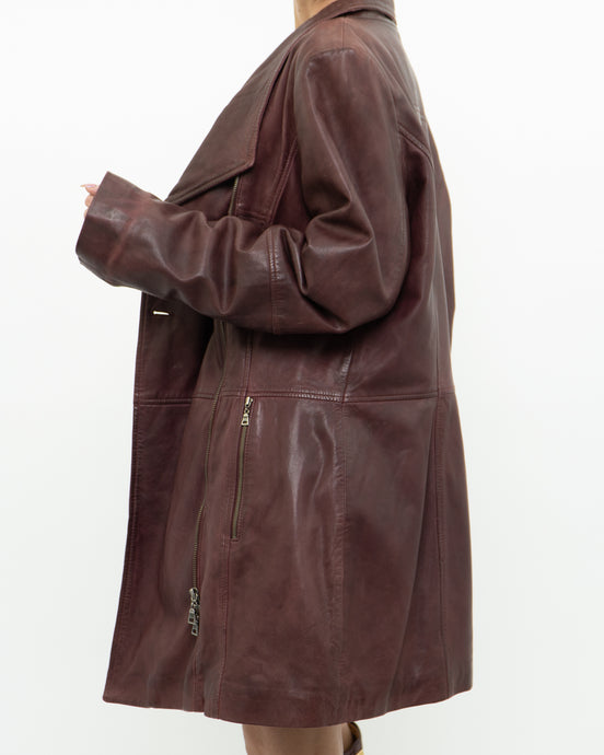 Vintage x DANIER Burgundy Leather Jacket (M, L)