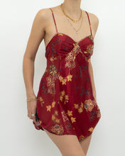 Load image into Gallery viewer, Vintage x Red Satin Mini Slip Dress (S)