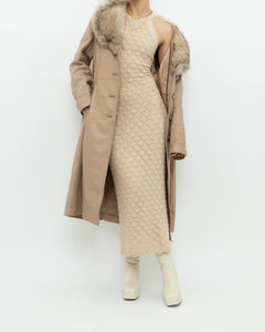 ALICE & OLIVIA x Deadstock Beige Knit Floor Length Dress (M, L)