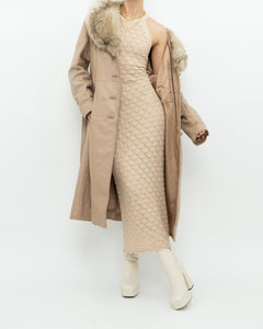 ALICE & OLIVIA x Deadstock Beige Knit Floor Length Dress (M, L)