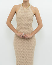 Load image into Gallery viewer, ALICE &amp; OLIVIA x Deadstock Beige Knit Floor Length Dress (M, L)