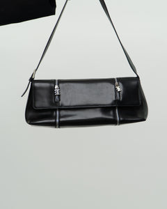 ARCADIA ITALY x Black Leather Zipper Bag