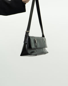 ARCADIA ITALY x Black Leather Zipper Bag