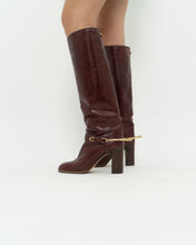 Load image into Gallery viewer, Vintage x POLLINI Red Leather Knee High Boots (7-8)