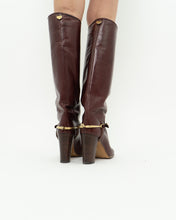 Load image into Gallery viewer, Vintage x POLLINI Red Leather Knee High Boots (7-8)