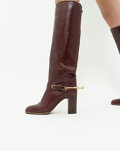 Load image into Gallery viewer, Vintage x POLLINI Red Leather Knee High Boots (7-8)