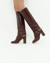 Load image into Gallery viewer, Vintage x POLLINI Red Leather Knee High Boots (7-8)