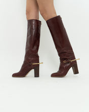 Load image into Gallery viewer, Vintage x POLLINI Red Leather Knee High Boots (7-8)