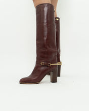 Load image into Gallery viewer, Vintage x POLLINI Red Leather Knee High Boots (7-8)