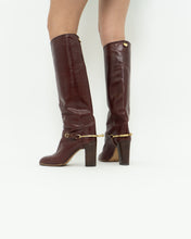 Load image into Gallery viewer, Vintage x POLLINI Red Leather Knee High Boots (7-8)