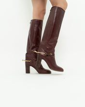 Load image into Gallery viewer, Vintage x POLLINI Red Leather Knee High Boots (7-8)