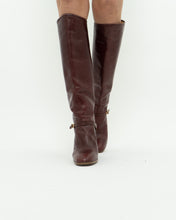 Load image into Gallery viewer, Vintage x POLLINI Red Leather Knee High Boots (7-8)