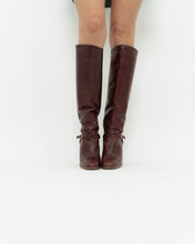 Load image into Gallery viewer, Vintage x POLLINI Red Leather Knee High Boots (7-8)