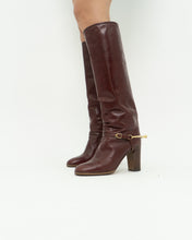 Load image into Gallery viewer, Vintage x POLLINI Red Leather Knee High Boots (7-8)