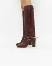 Load image into Gallery viewer, Vintage x POLLINI Red Leather Knee High Boots (7-8)