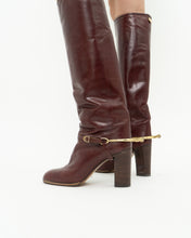 Load image into Gallery viewer, Vintage x POLLINI Red Leather Knee High Boots (7-8)