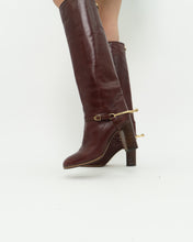 Load image into Gallery viewer, Vintage x POLLINI Red Leather Knee High Boots (7-8)