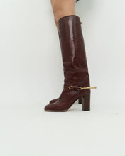 Load image into Gallery viewer, Vintage x POLLINI Red Leather Knee High Boots (7-8)