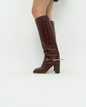 Load image into Gallery viewer, Vintage x POLLINI Red Leather Knee High Boots (7-8)