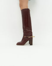 Load image into Gallery viewer, Vintage x POLLINI Red Leather Knee High Boots (7-8)