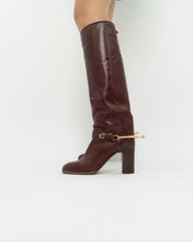 Load image into Gallery viewer, Vintage x POLLINI Red Leather Knee High Boots (7-8)