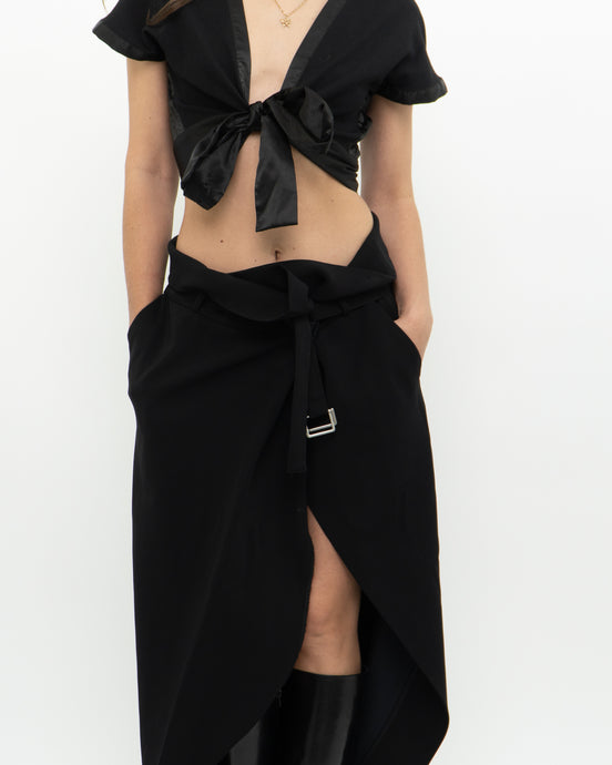 ROBERT RODRIGUEZ x Black Belted Skirt (S, M)