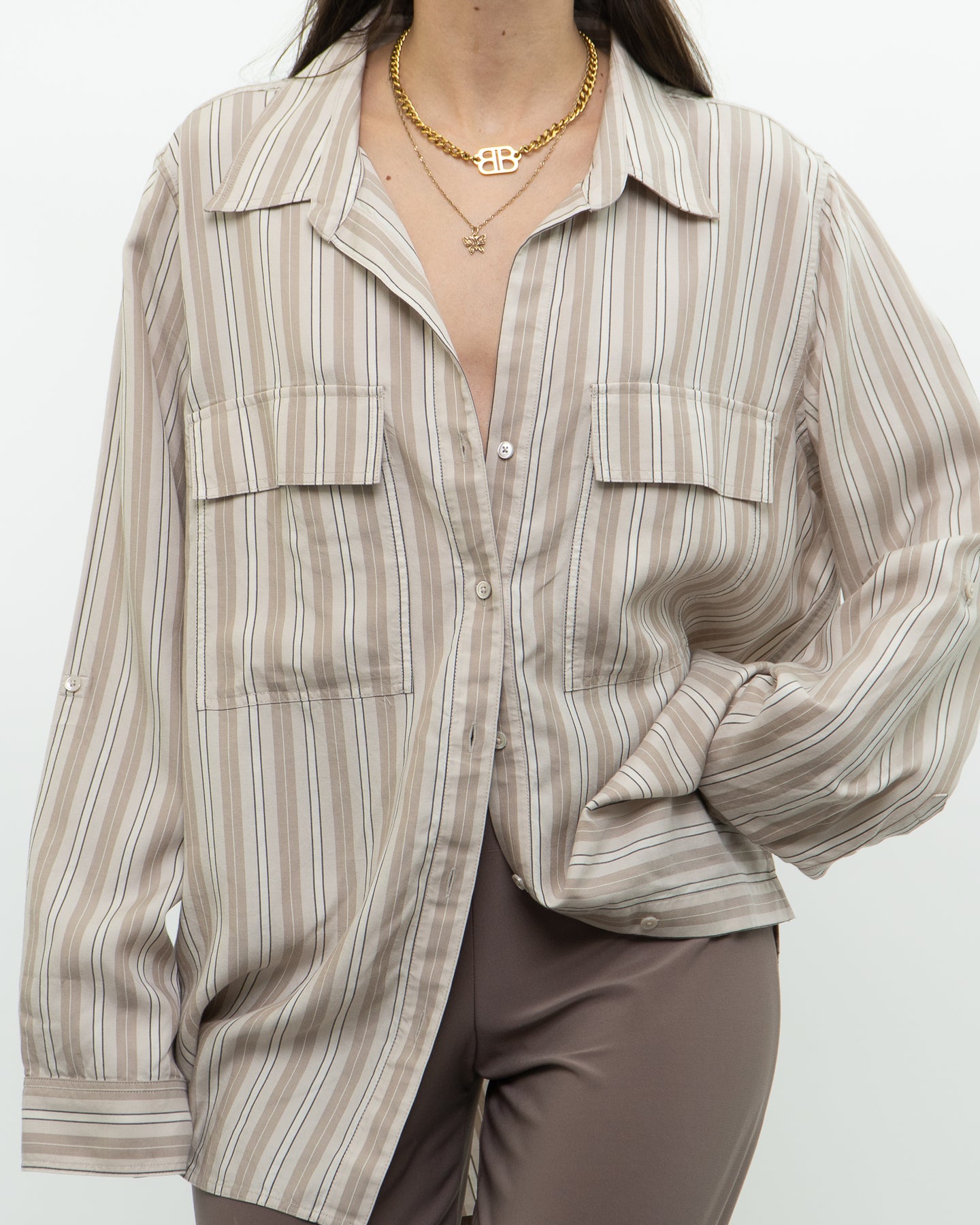 BABATON x Neutral Striped Button Up (XS-L)