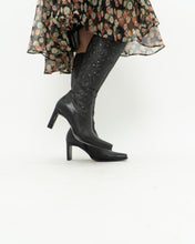 Load image into Gallery viewer, Vintage x Black Leather Floral Cutout Boots (6.5, 7)