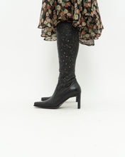 Load image into Gallery viewer, Vintage x Black Leather Floral Cutout Boots (6.5, 7)