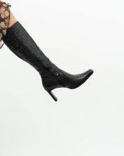 Load image into Gallery viewer, Vintage x Black Leather Floral Cutout Boots (6.5, 7)