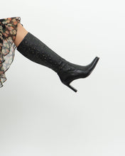 Load image into Gallery viewer, Vintage x Black Leather Floral Cutout Boots (6.5, 7)