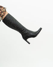 Load image into Gallery viewer, Vintage x Black Leather Floral Cutout Boots (6.5, 7)