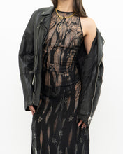 Load image into Gallery viewer, Vintage x Black Metallic Semi-Sheer Floral Dress (S)