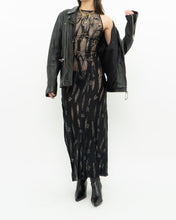 Load image into Gallery viewer, Vintage x Black Metallic Semi-Sheer Floral Dress (S)