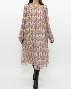 WILFRED x Long Pleated Floral Dress (M)