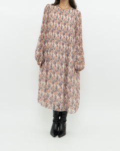 WILFRED x Long Pleated Floral Dress (M)