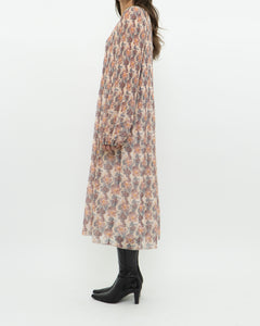 WILFRED x Long Pleated Floral Dress (M)