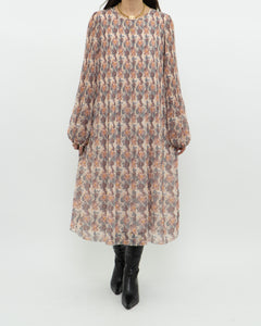 WILFRED x Long Pleated Floral Dress (M)