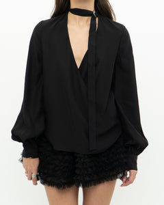 ALEXIS x Black Pure Silk Top (S, M)