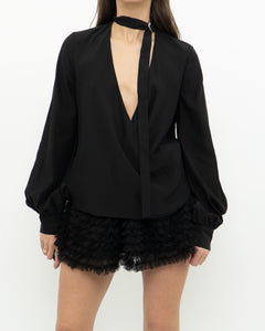 ALEXIS x Black Pure Silk Top (S, M)