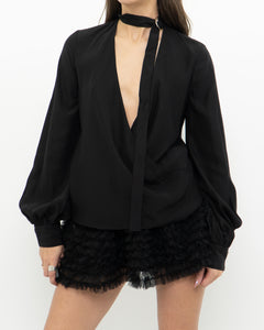 ALEXIS x Black Pure Silk Top (S, M)