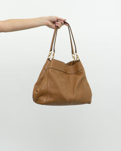 COACH x Tan Pebble Leather Lexi Purse