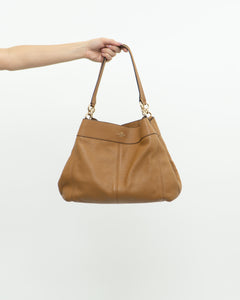 COACH x Tan Pebble Leather Lexi Purse