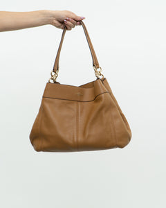 COACH x Tan Pebble Leather Lexi Purse